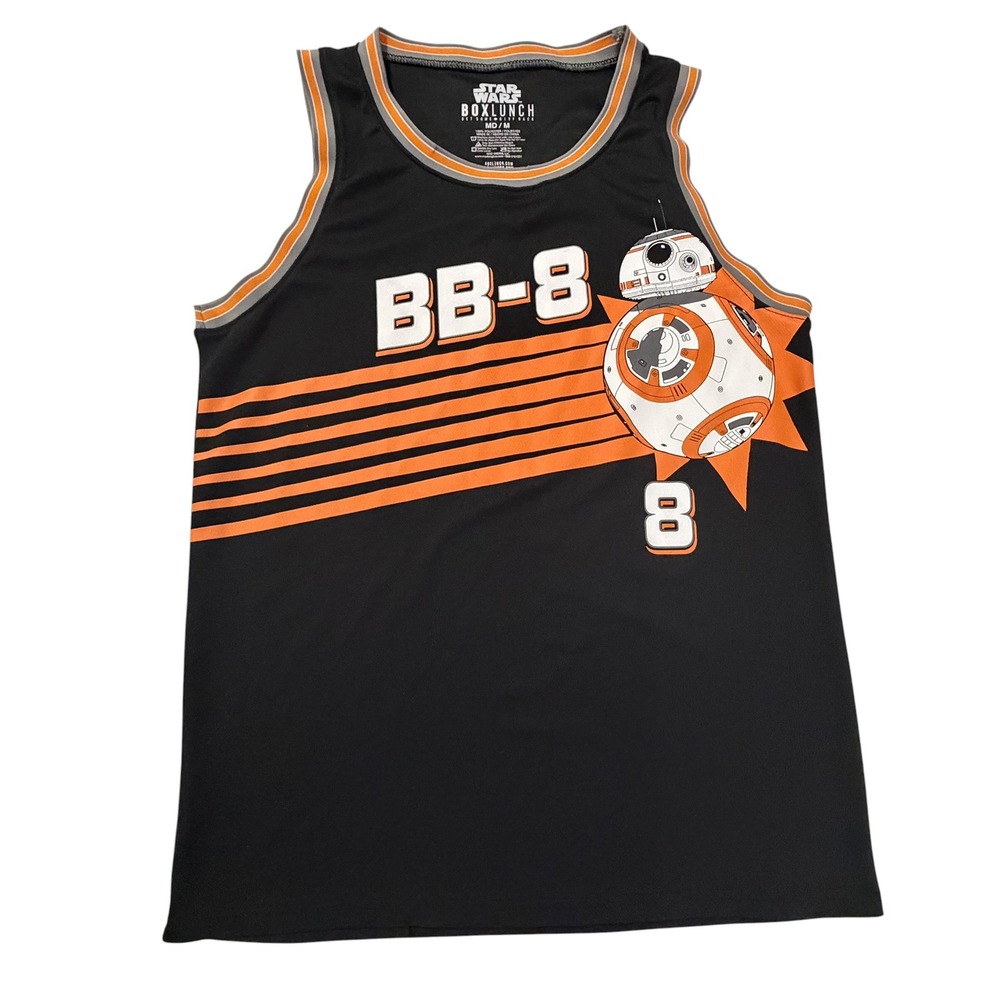 Star Wars BoxLunch BB-8 Basketball Jersey Mens M Black Orange Droid Tank Top